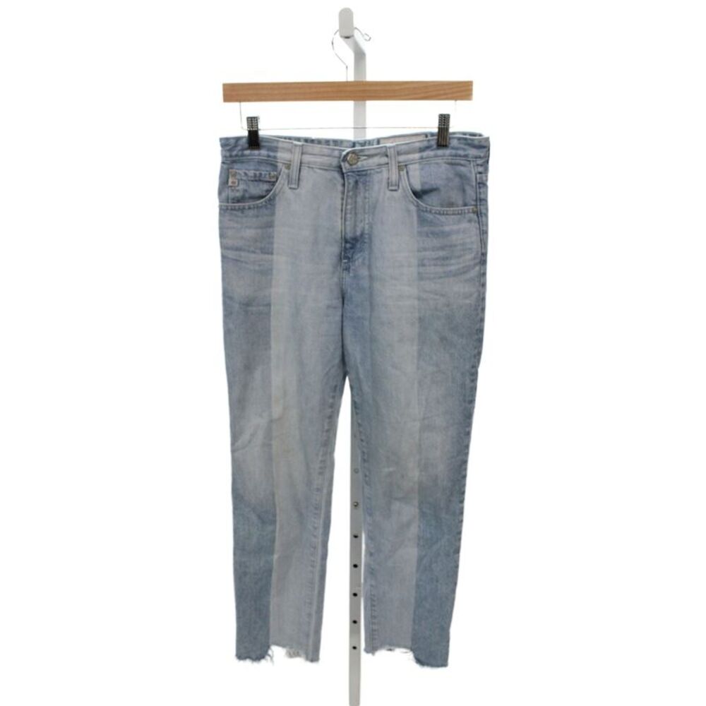 AG-ED Denim Women Cropped Mom High Rise Light Blue 100% Cotton Jeans Size 28